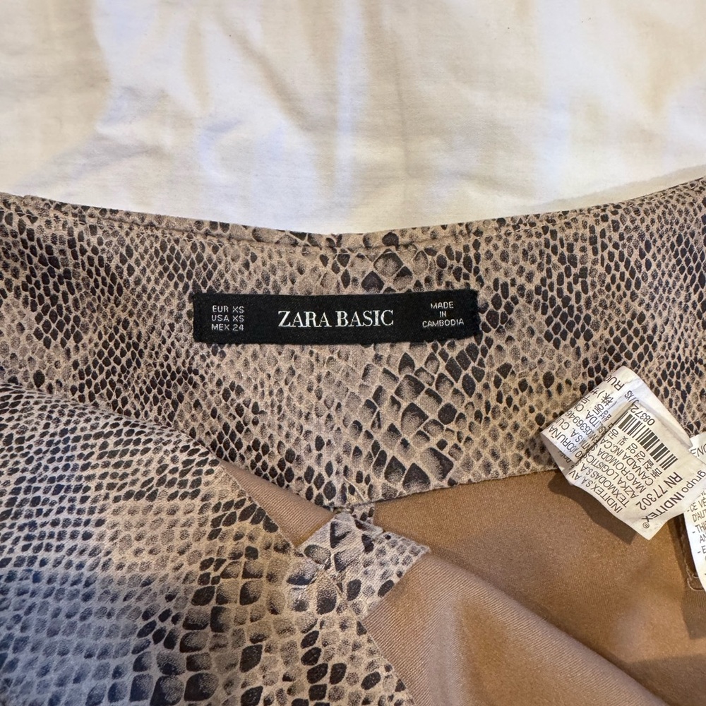Zara Basic Snake Print Skort - image 1